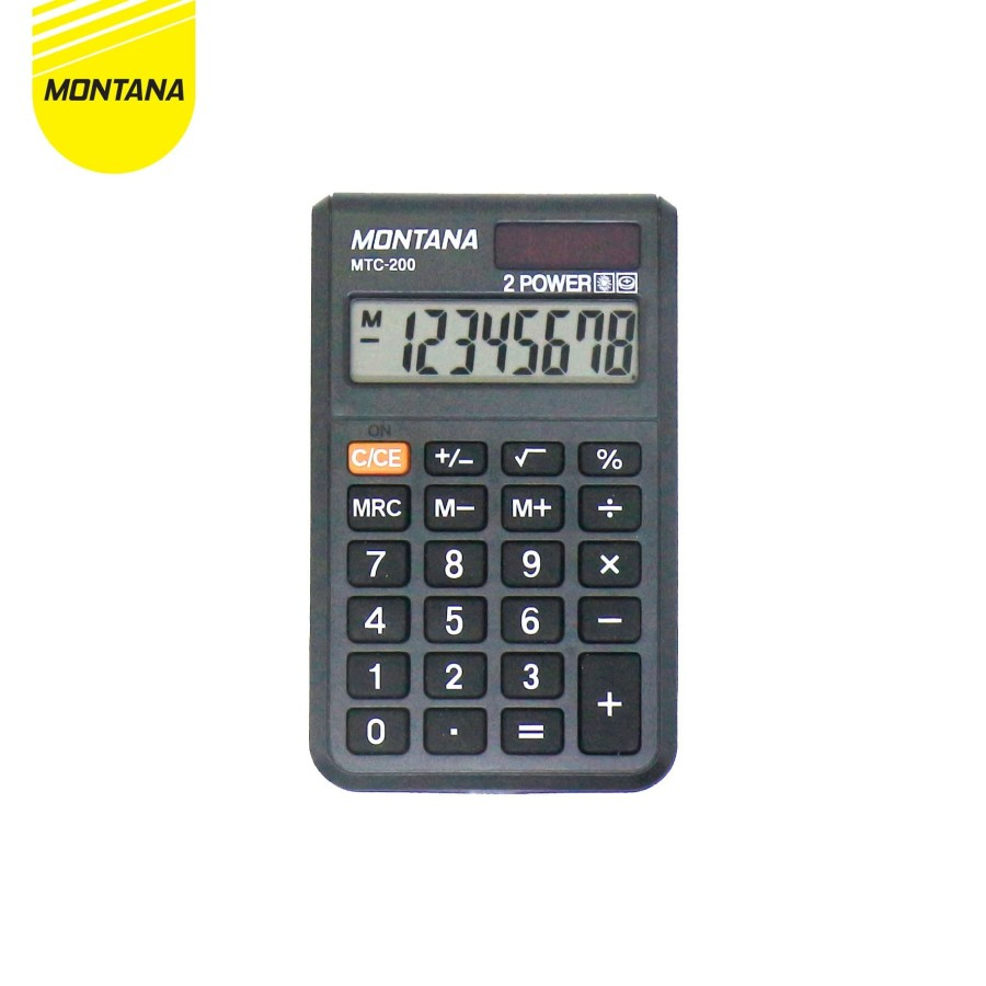 

Kalkulator Mini Montana MTC 200 / calculator ukuran saku 8 digit untuk sekolah