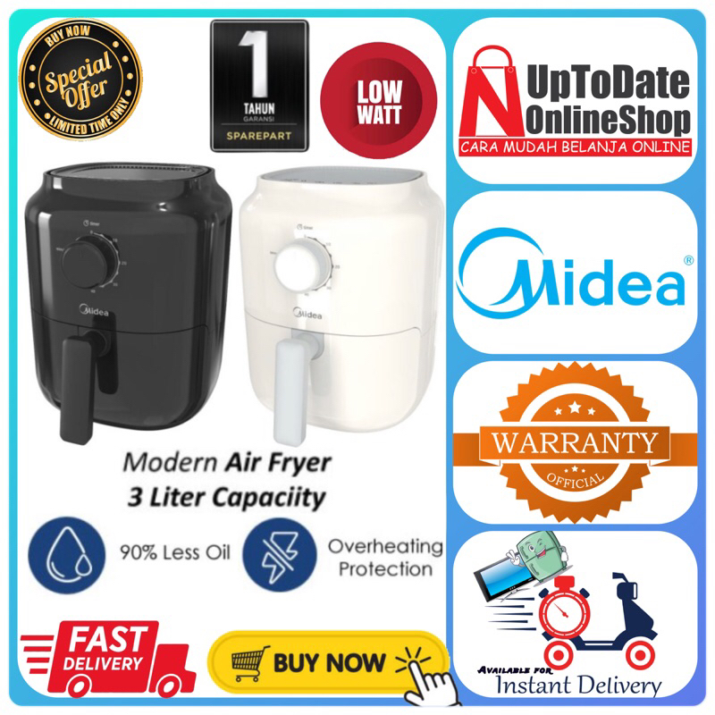 MIDEA AIR FRYER MF-TN30A 3L PENGGORENG ELEKTRIK HEALTHY PREMIUM AIRFRYER 3L MIDEA
