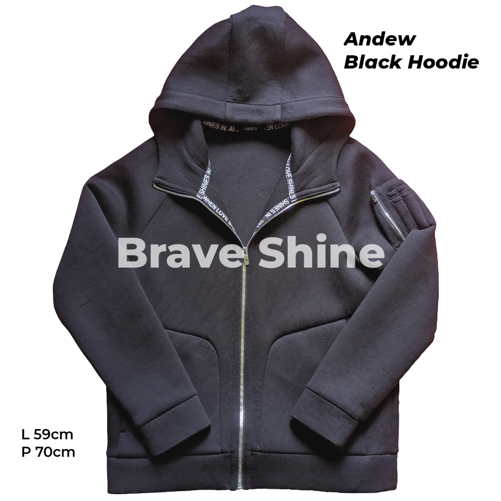 Andew Black Zipper Hoodie