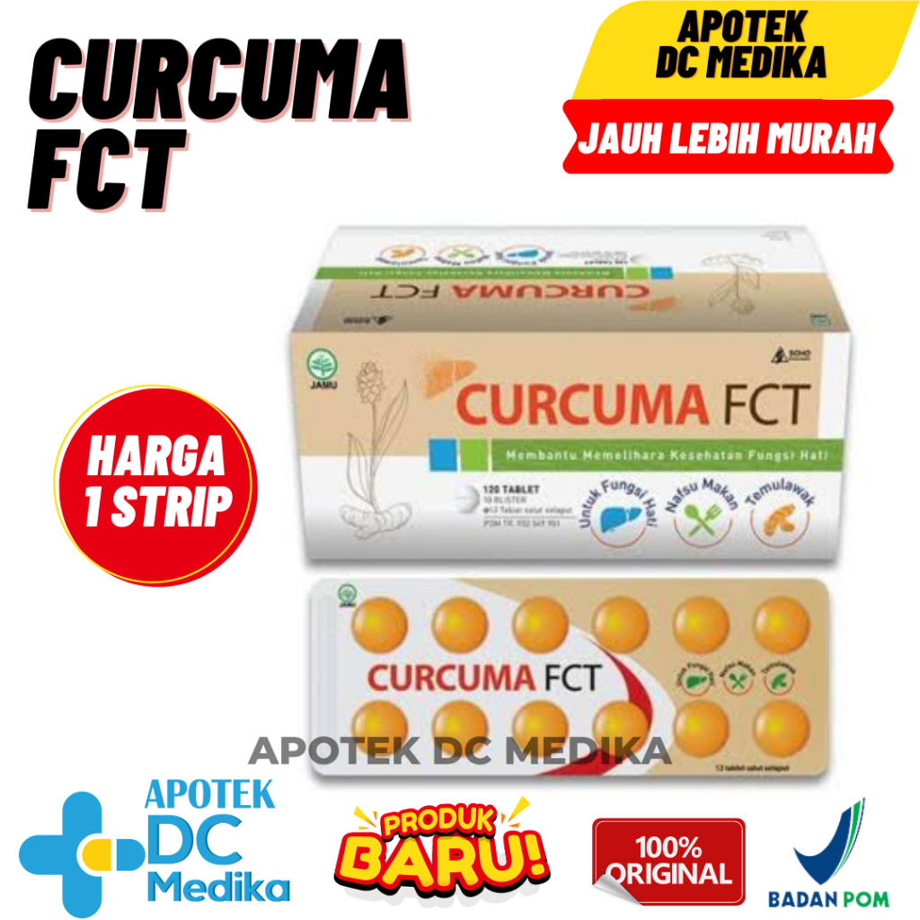 CURCUMA FCT / TAB / TABLET / 1 STRIP / NAFSU MAKAN DEWASA / 12 TABLET / MEMELIHARA FUNGSI HATI
