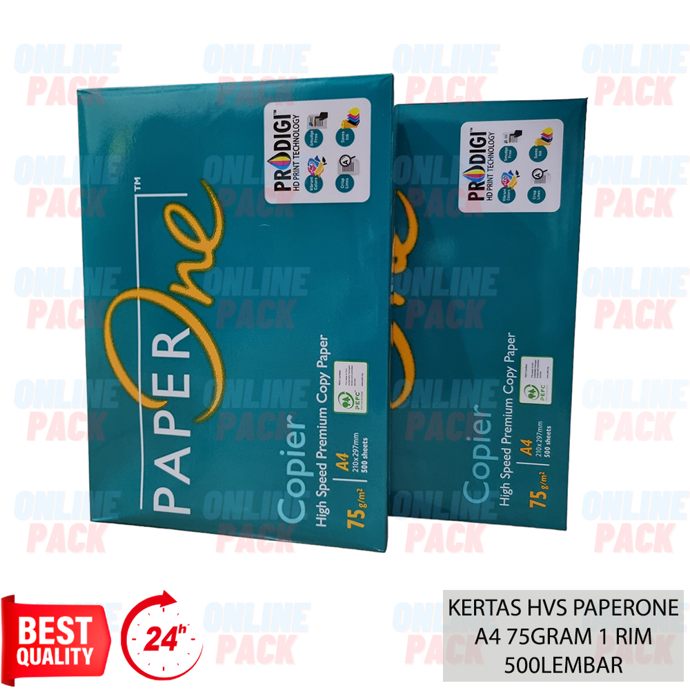 

KERTAS HVS PAPER ONE PAPERONE A4 75GR 75 GRAM 1 RIM 500 LEMBAR PRODIGI PREMIUM PRINT PAPER