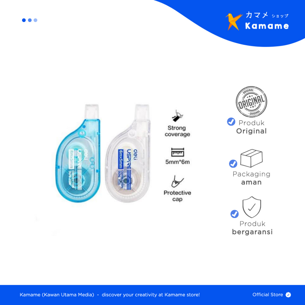 

Deli Correction Tape - Tip X Kertas H08 - Kamame