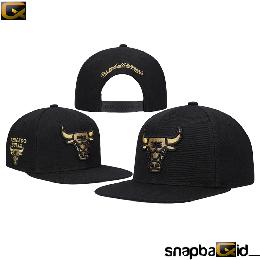 Topi Chicago Bulls Black Gold Snapback Import