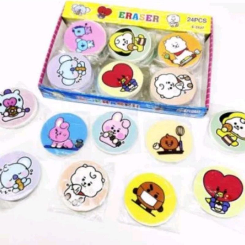 

Penghapus kpop kartun bentuk baju (1 pcs) / penghapus pensil BT21 bulat, bentuk baju per pcs / setip bentuk baju