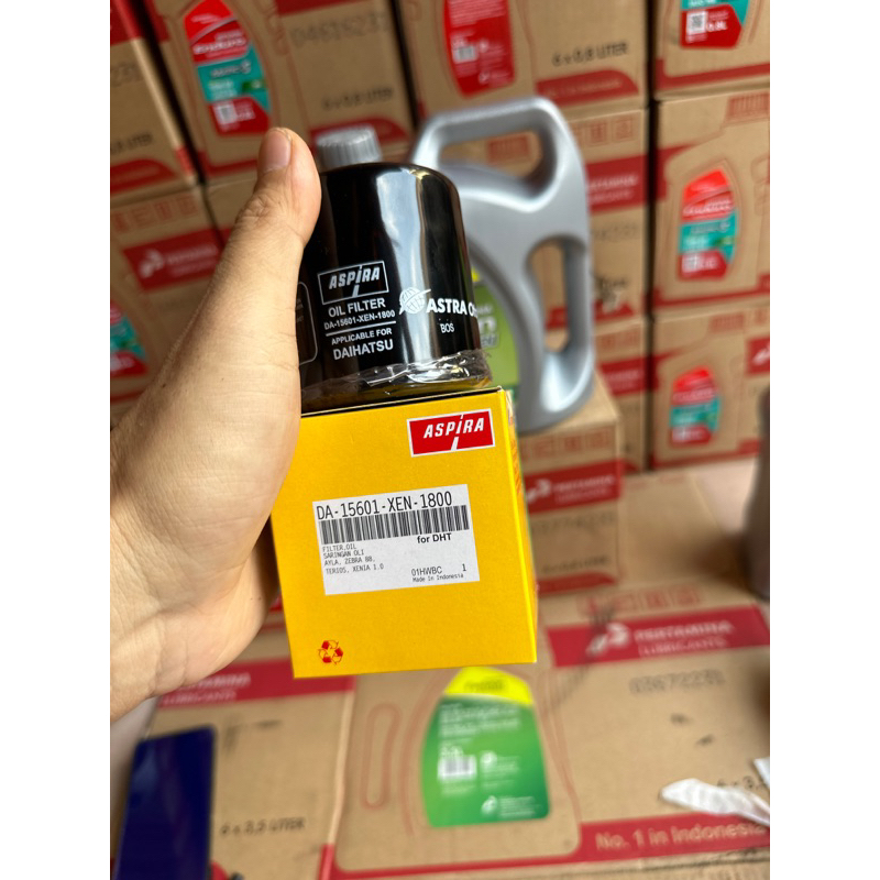 Paket Ganti Oli mesin dan Filter,Fastron Eco Green SAE 0W-20 Filter oli Ayla,Sra,Sirion dan Xenia