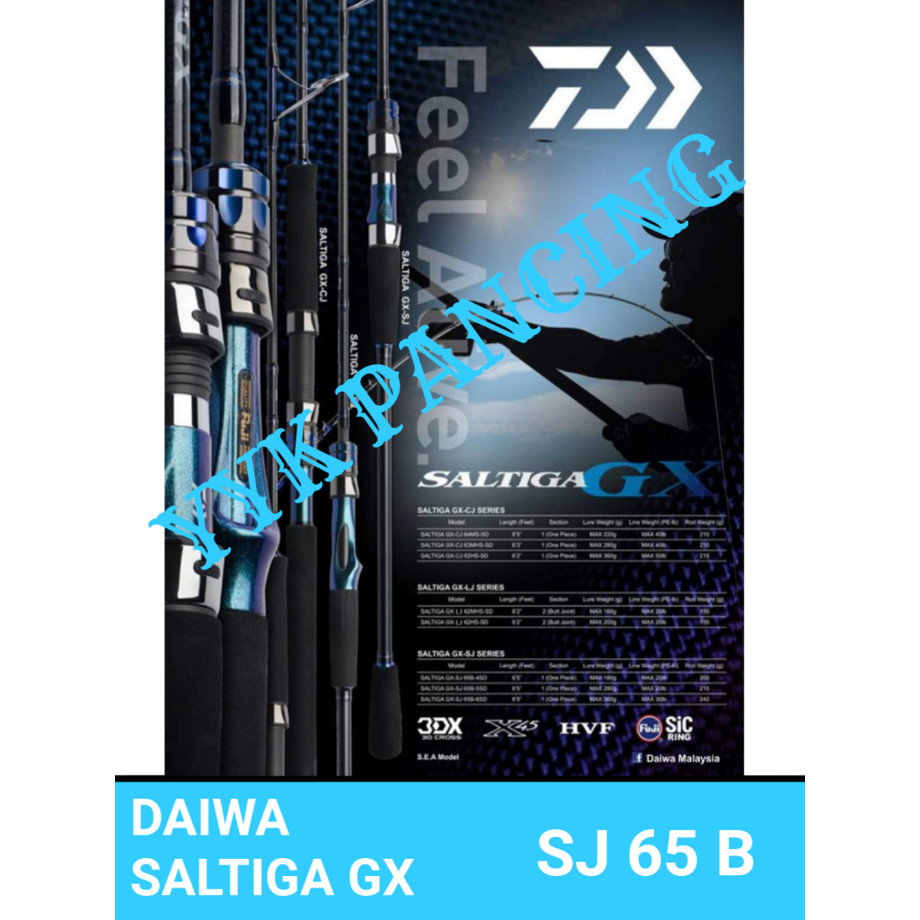 DAIWA SALTIGA GX SJ65B joran overhead spinning rod slow jigging MURAH