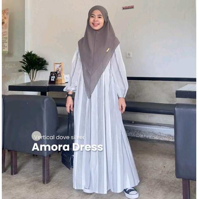 GAMIS AMORA (GAMIS STRIPE SYARI) BY AURORAHIJAB