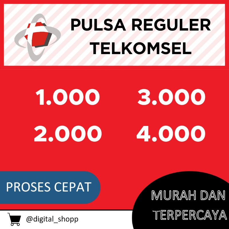 Pulsa Telkomsel Rp. 1000 2000 3000 4000 Termurah (As, Simpati, dan Loop)