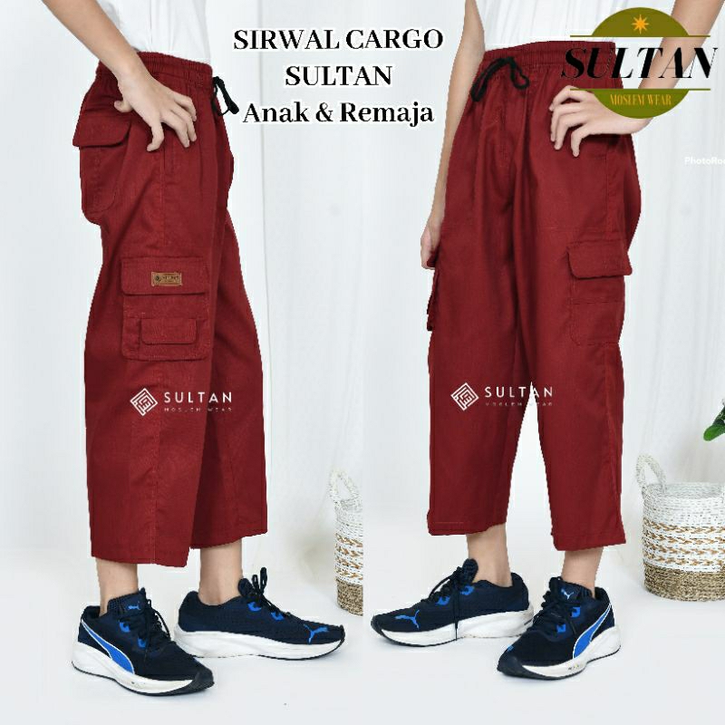 Celana Sirwal Cargo Sultan Anak Sampai Remaja 4-18 Tahun ukuran TK SD SMP SMA Celana komprang Cargo 