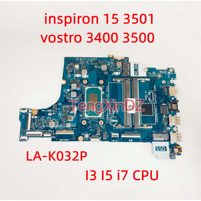 DELL inspiron 15 3501 vostro 3400 3500 Laptop Mainboard-LA-K032P Mesin Motherboard