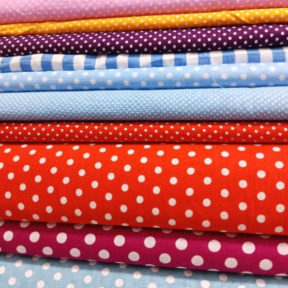 KAIN BAHAN POLKADOT KAIN KATUN JEPANG COTTON JAPAN