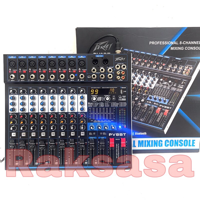 Mixer audio Peavey PV8BT Bluetooth USB Recording to PC pv 8bt PB 8 BT