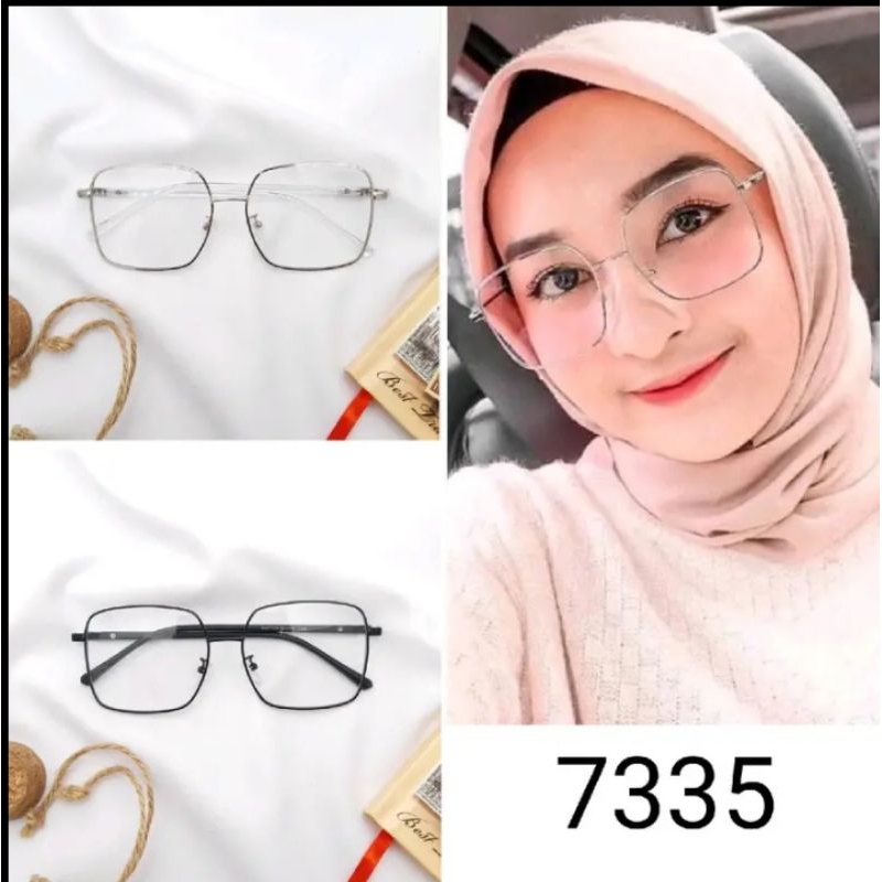 kacamata kode 7335 lensa photokromik antiradiasi untuk kacamata wanita gatis box,lap,cairan pembersi