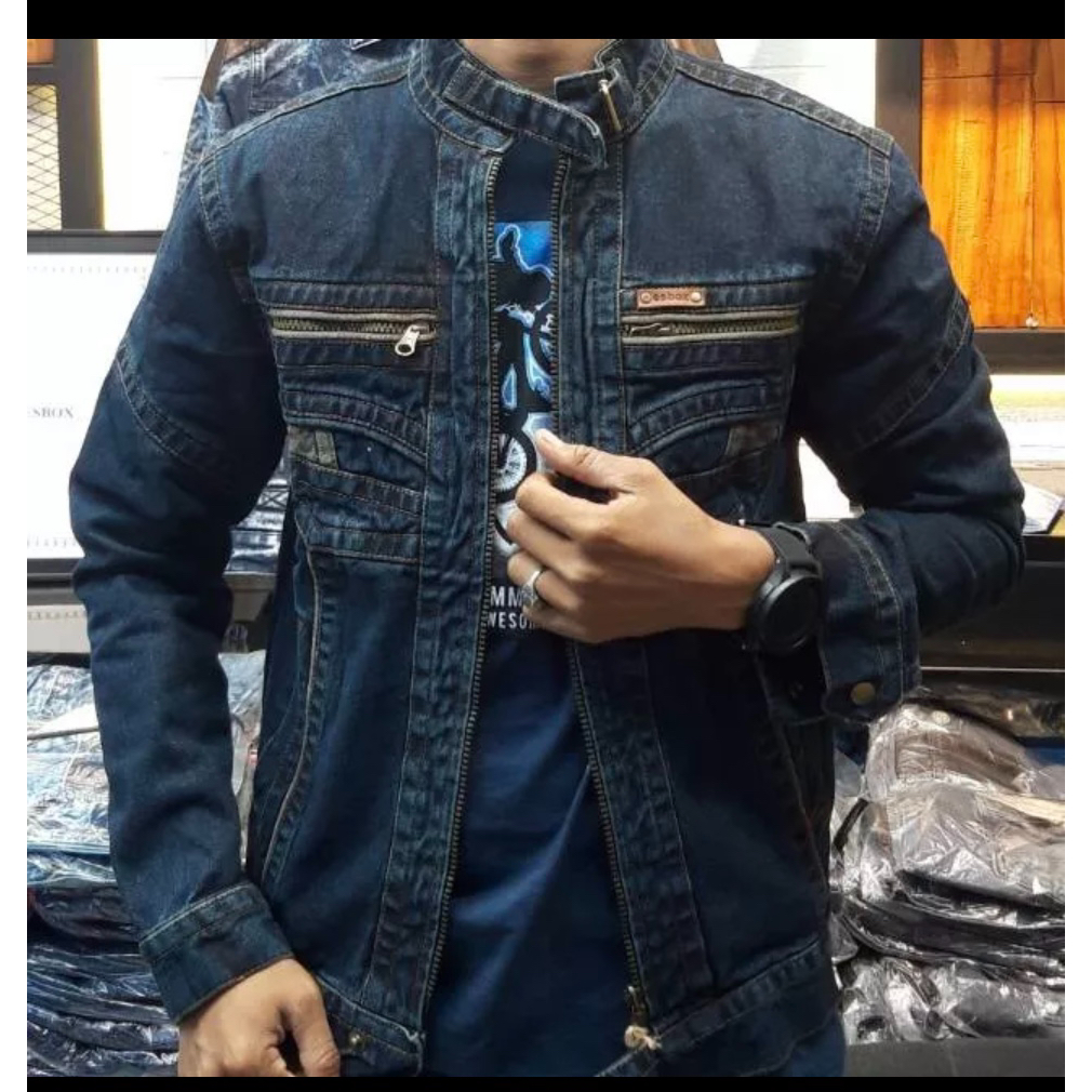 JAKET JEANS DENIM MERK ESBOX PREMIUM