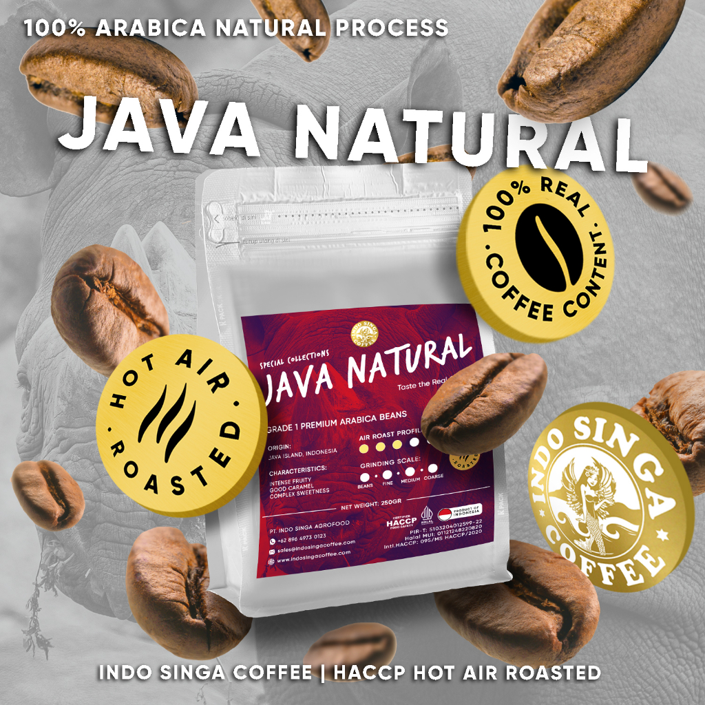 

Kopi Indo Singa Java Arabica NATURAL Process | Coffee Arabika Grade 1 Proses Natural Complex Fruity