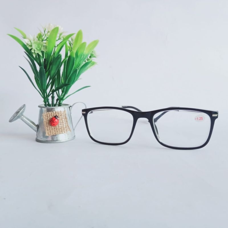 KMLJ-9. kacamata minus. Lensa Bening. Michel Goma ORI. Black Transparani