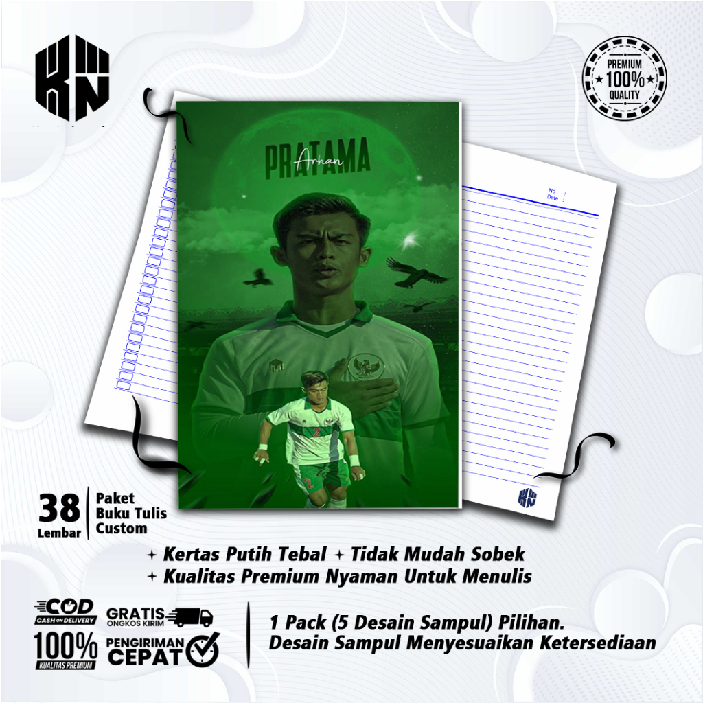 

Buku Tulis Sekolah Custom Tema Sepak Bola PRATAMA ARHAN Bergaris 38 Lembar 1 Pak Isi 5 Buku/ Buku Tulis Anime/ Buku Aesthetic/ Buku Catatan