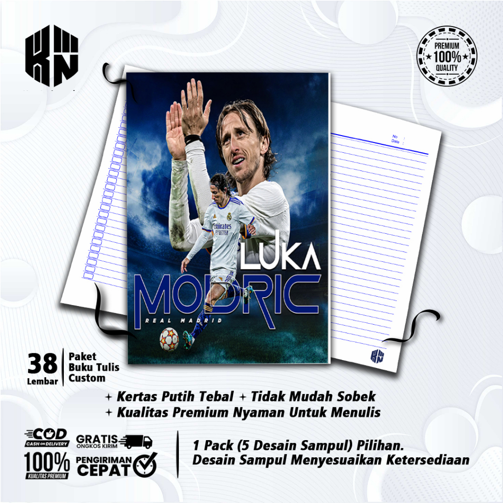 

Buku Tulis Sekolah Custom Tema Sepak Bola LUKA MODRIC Bergaris 38 Lembar 1 Pak Isi 5 Buku/ Buku Tulis Anime/ Buku Aesthetic/ Buku Catatan