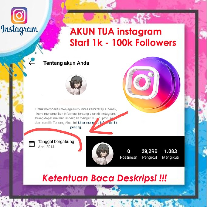 Old account ig - akun instagram lawas - akun intagram lama - jual akun instagram tua pemakaian priba