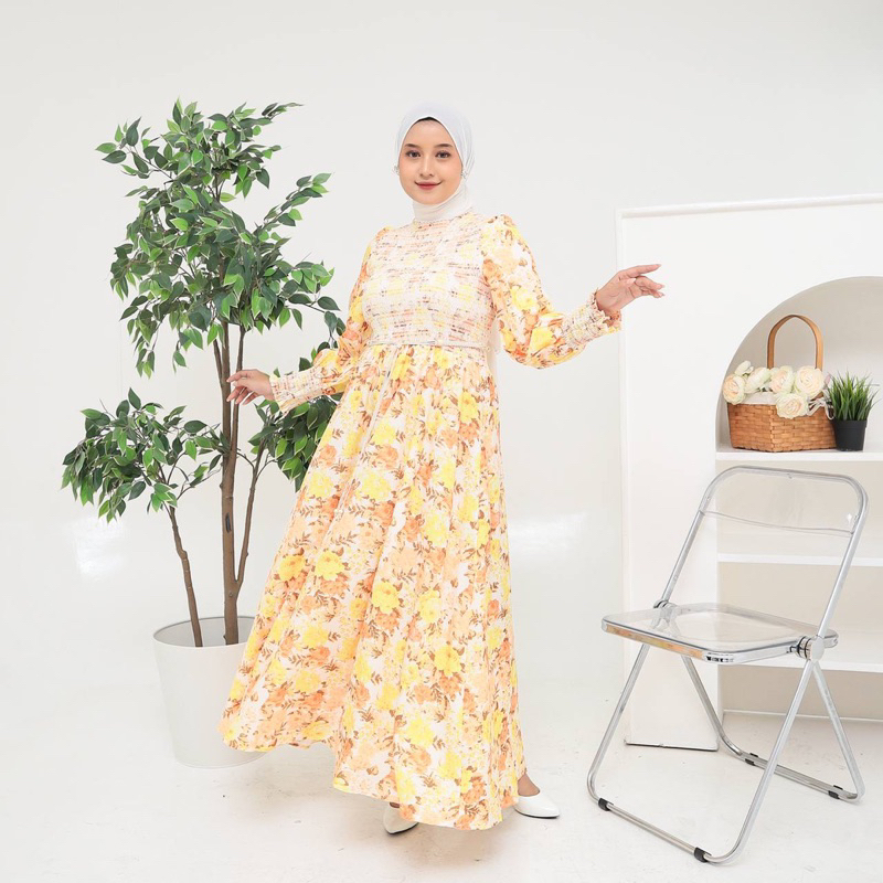 Casandra Smock Dress ZM Vintage / Baju Gamis Wanita Import