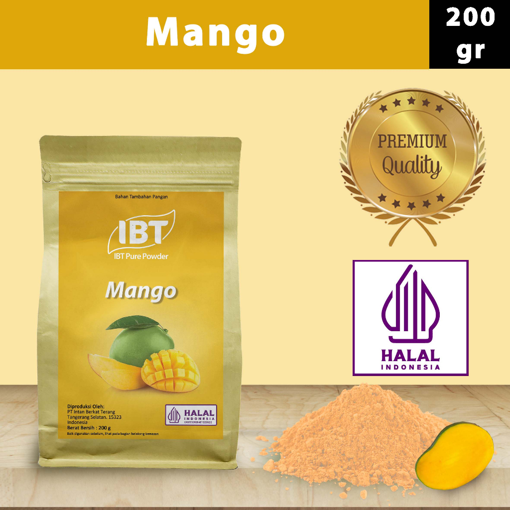 

Pure Mango Powder Essence Murni Bubuk Mangga Import Makanan Kue 200 gr