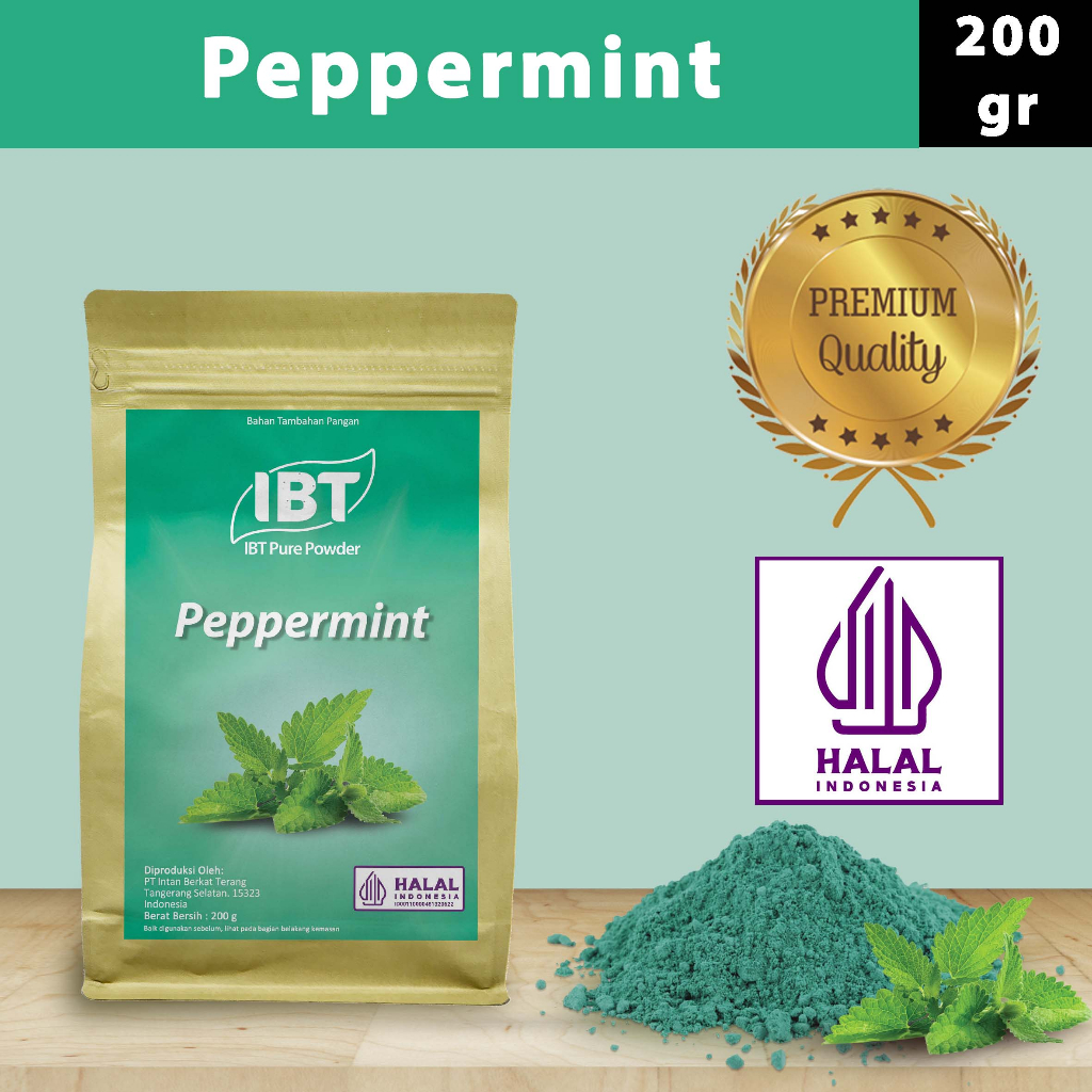 

Pure Peppermint Powder Essence Murni Bubuk Import Makanan Kue 200 gr