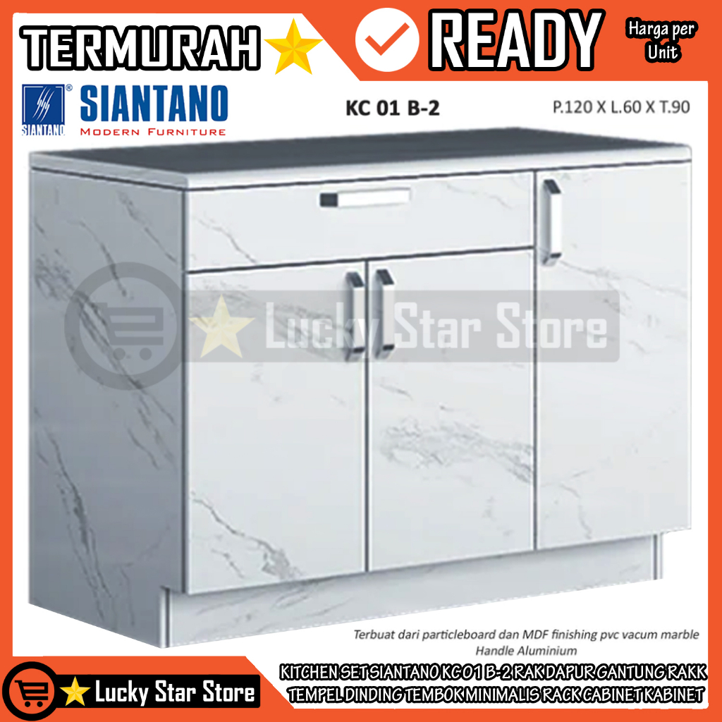 [Instan] KITCHEN SET SIANTANO KC 01 B-2 RAK DAPUR MARBLE MARMER MINIMALIS RACK CABINET KABINET RAKK 