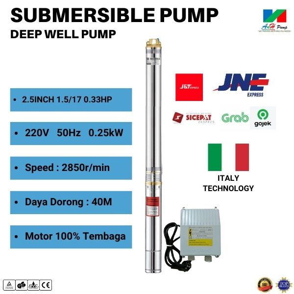 POMPA SUBMERSIBLE 2.5 INCH 1.5/17 - 0.33HP - ANH PUMP