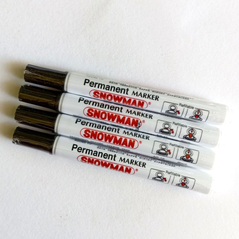 

Spidol Permanent Marker Snowman Hitam & Baru