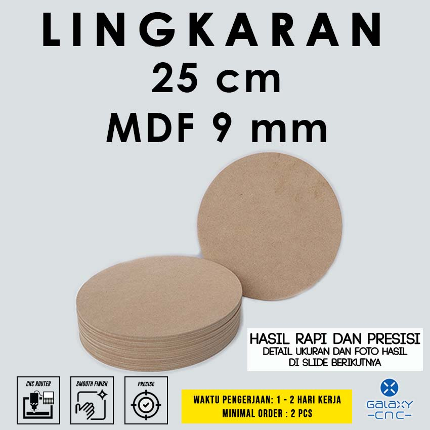 

Lingkaran 25 cm - MDF 9 mm - MDF board / papan MDF kayu