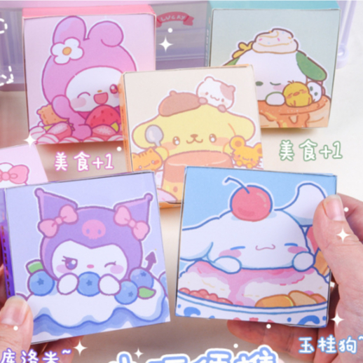 

Memo Cube SANRIO / Memo Karakter Sanrio / Notes Mini Karakter Kartun Anak / Memo Kecil Gambar Karakter Kuromi Hello Kitty Pompurin Cinnamorol Melody / Notes Kotak Sanrio