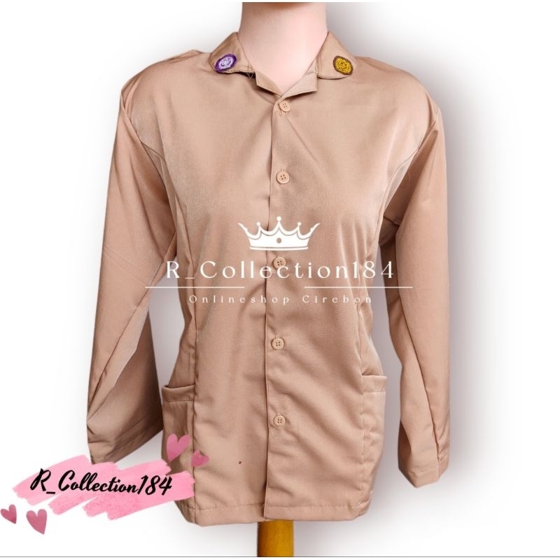 Baju Seragam Pramuka Kantong Bawah Tanpa Tali Sekolah / Pembina  / Guru Atasan Wanita Perempuan