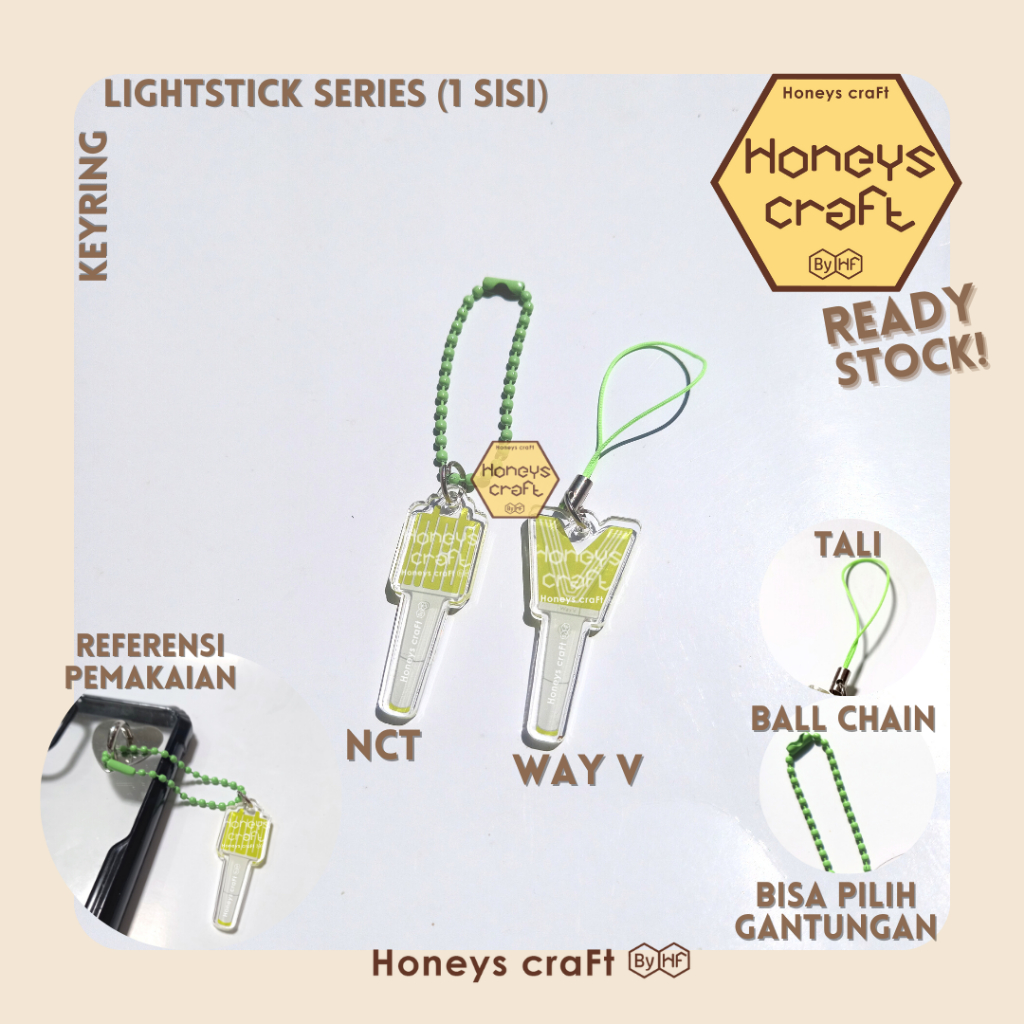 Honeys Craft - Ready Stock Unofficial Keyring NCT Lightstick 1 Sisi - Phone Earpods Keychain KPOP Ak