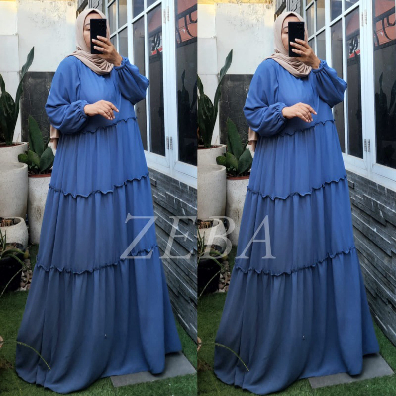 Zeba | Anisa Dress Ceruti Jumbo LD120 LD130 LD140 LD150 Maxi Gamis Pesta Bahan Ceruty Babydoll Super