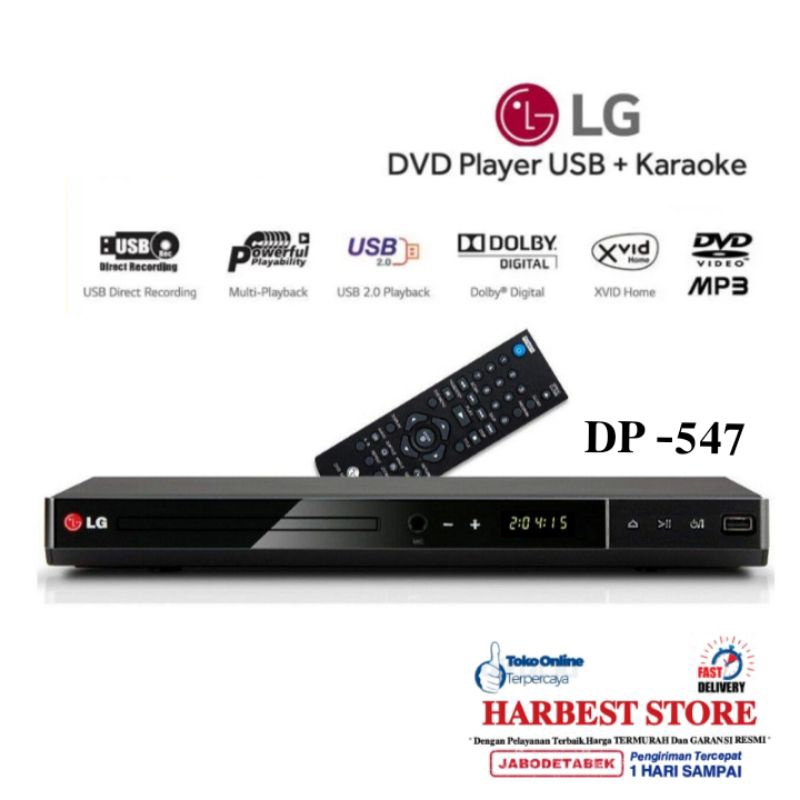 TERMURAH LG DVD PLAYER KARAOKE DP -547 USB HDMI FHD - GARANSI RESMI