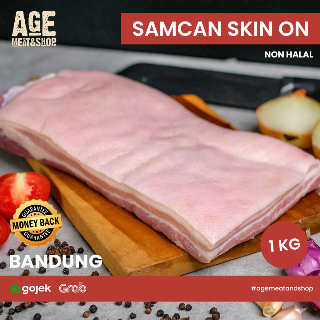 

SAMCAN SKIN ON PORK BELLY ON (ADA KULIT) 1KG