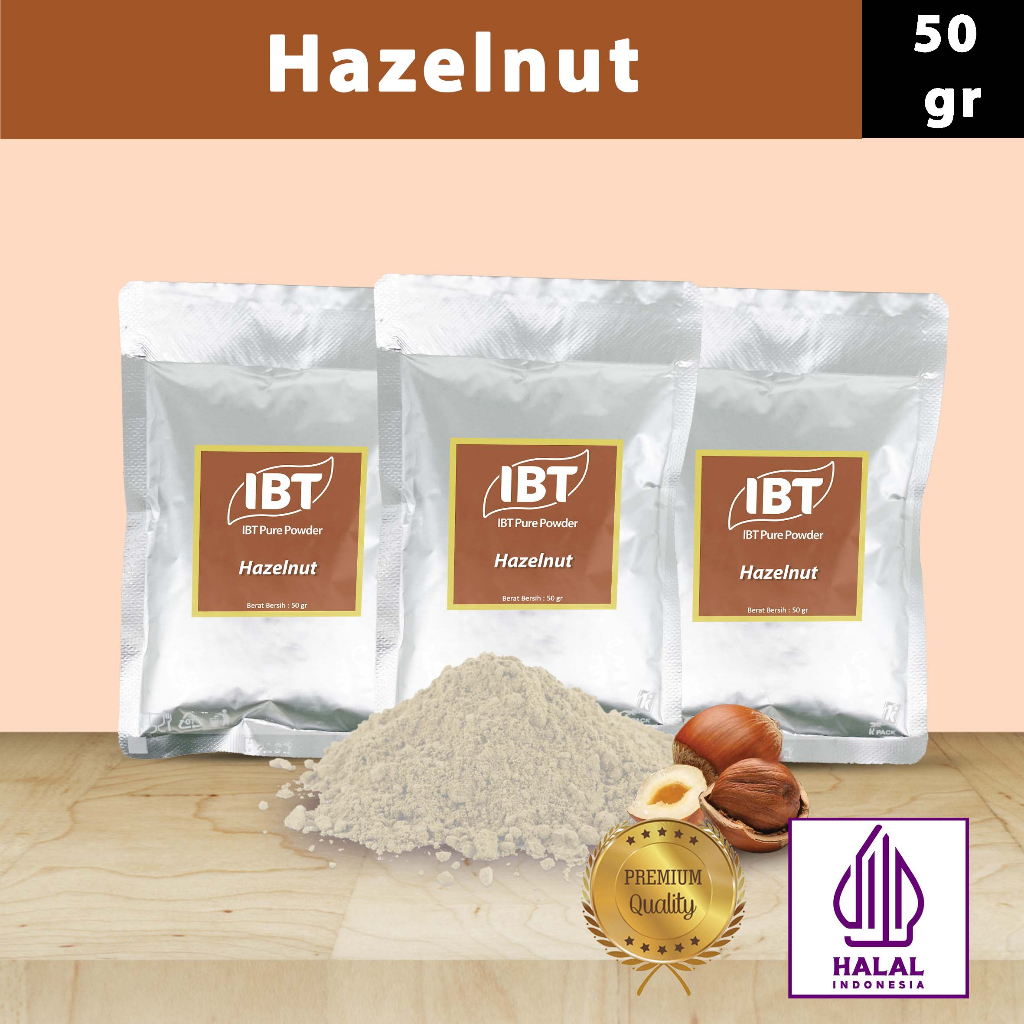 

Pure Kacang Hazelnut Powder Essence Murni Bubuk Import Makanan Kue 50 gr