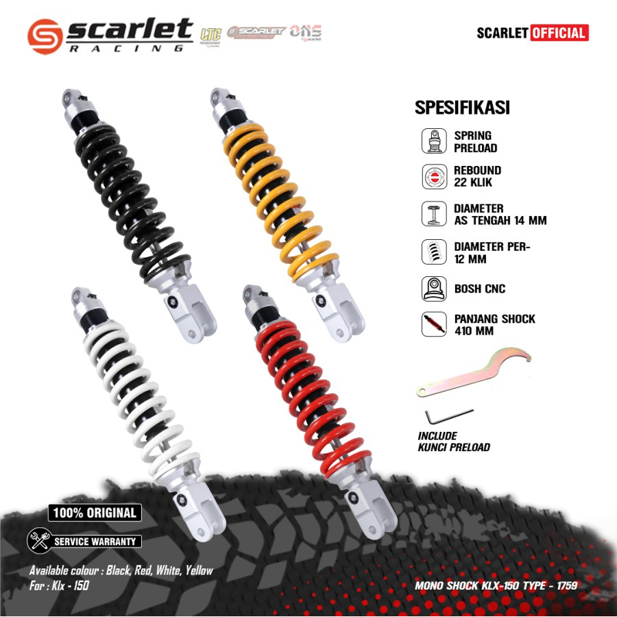 SHOCK SOK BREAKER ADJUSTER MONO BELAKANG NON TABUNG KLX CRF SCARLET RACING