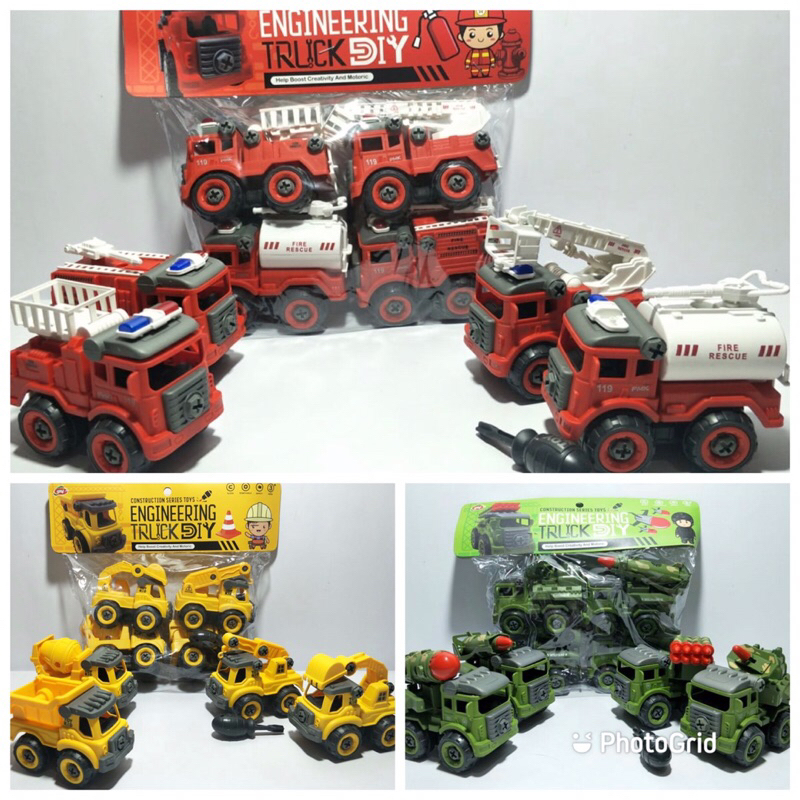 MAINAN ANAK TRUCK DIY PMK / MAINAN CONSTRUCTION DIY / MAINAN TRUCK ARMY DIY