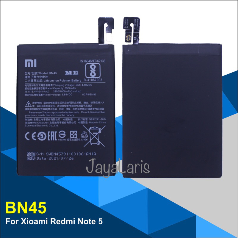 JAYALARIS BAT ME BN45 / Baterai BN45 / Baterai Xiaomi BN45 / Bat Xiaomi Redmi Note 5