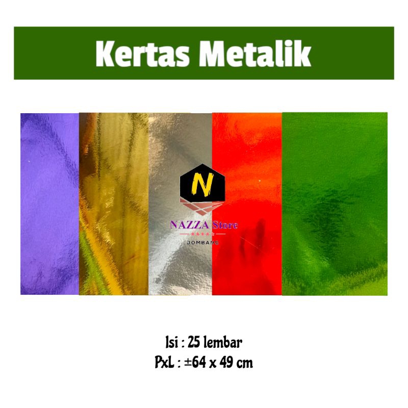 

Kertas Metalik Mas Lembaran isi 25 pcs