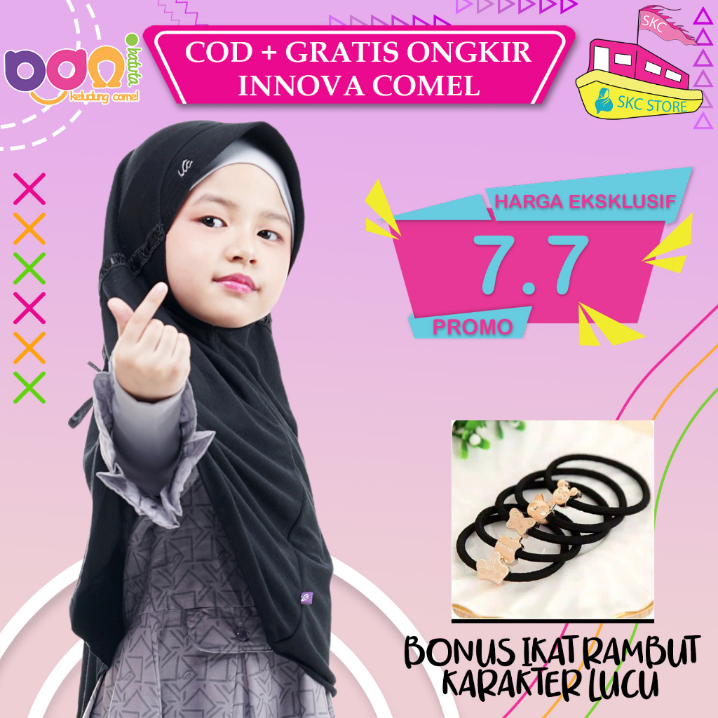 SKC - Bani Batuta Innova Comel - Kerudung Instan anak / Bani Batuta / Krukid / Hijab / Jilbab