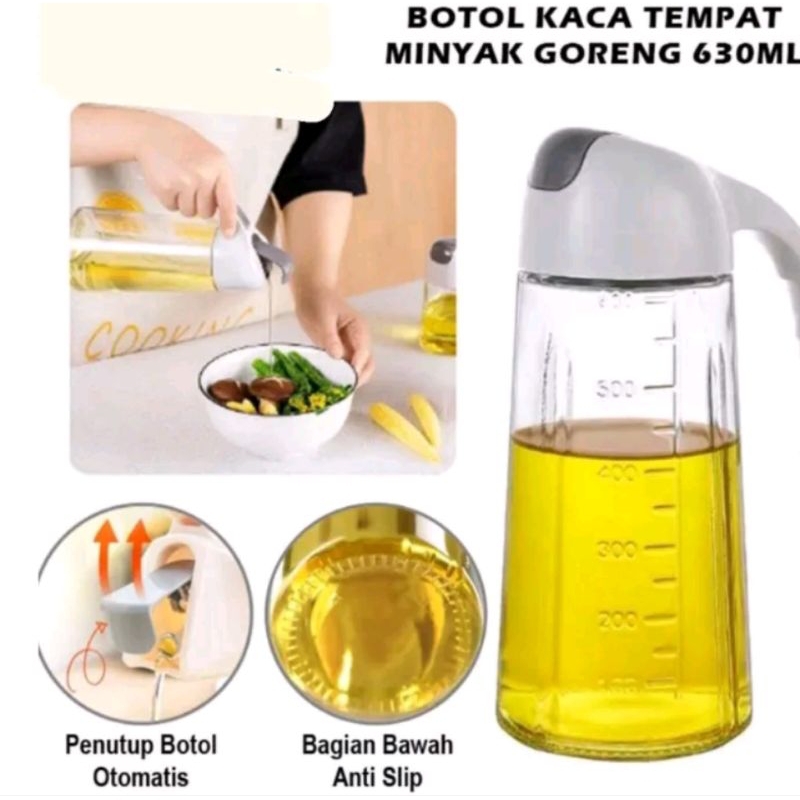 botol kaca 630ml botol minyak kaca / botol minyak otomatis botol minyak tutup otomatis