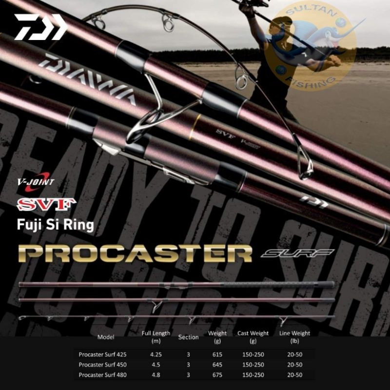 Rod DAIWA PROCASTER SURF 425 450 | 20-50lb | Joran Pasiran Teringan