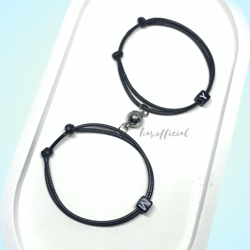 Gelang magnet viral / gelang huruf perunggu magnet / Gelang Couple