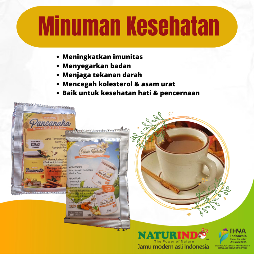 

Minuman Kesehatan Herbal Wedang Pancanaka Sekar Kedaton Kemasan Sachet