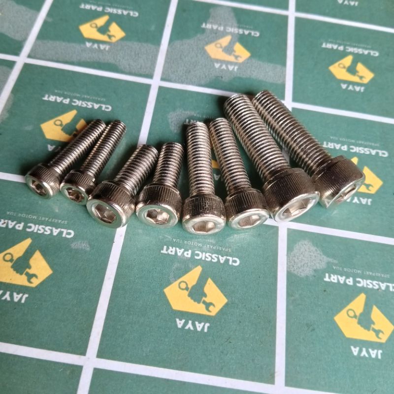 BAUT BODI BODY RANGKA CB100 GL100 BAUT JOK SHOCKBREAKER ATAS BAWAH SLEBOR  BAHAN CHROME NON STAINLES