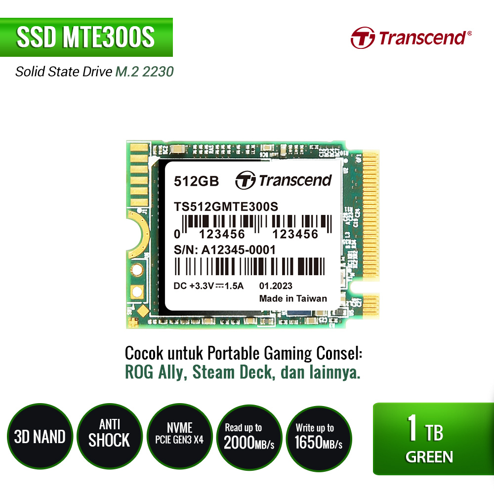 Transcend SSD MTE300S NVME 2230 - 1TB