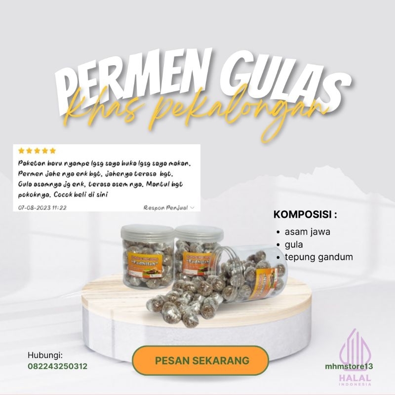 

permen gula asam jawa kemasan toples isi 400g