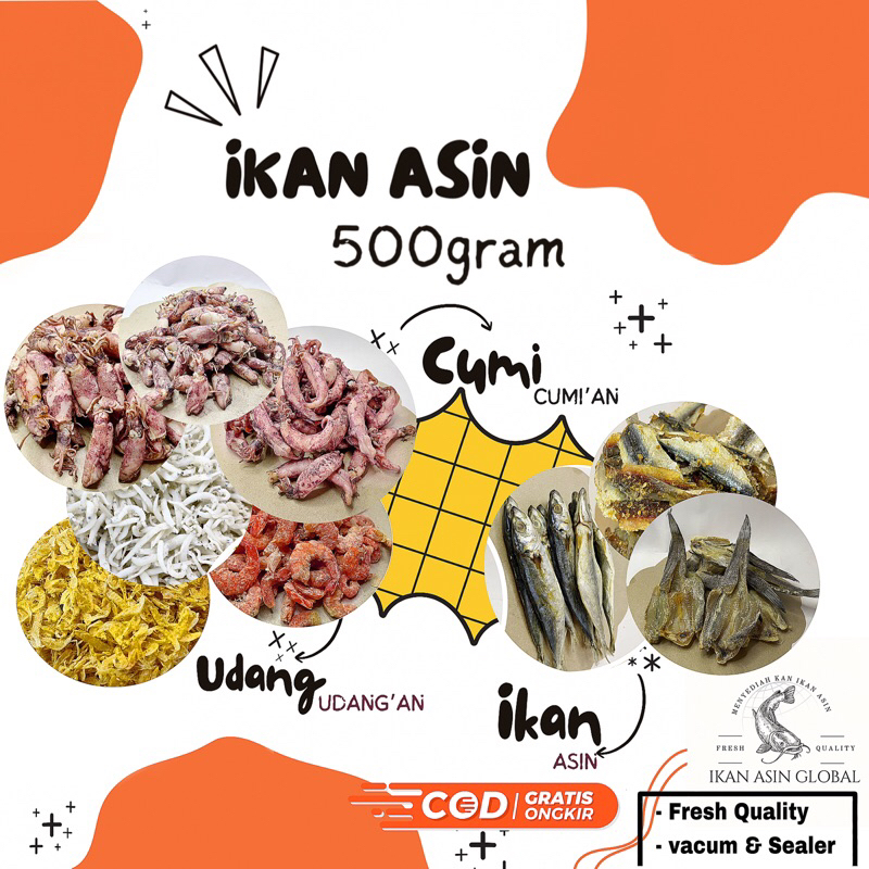 

[COD] IKAN ASIN 500gram IKAN ASIN MURAH | IKAN ASIN KERING |cumi cumi